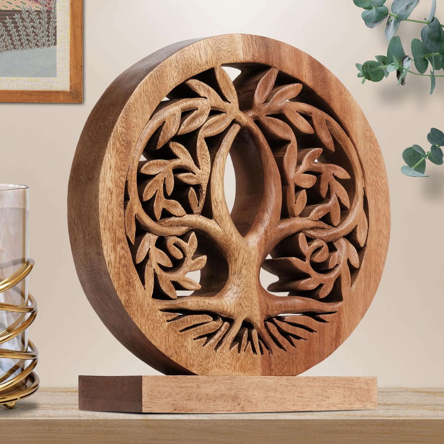 Tribune Tree of Life Wooden Sculpture - Medium by Decozen