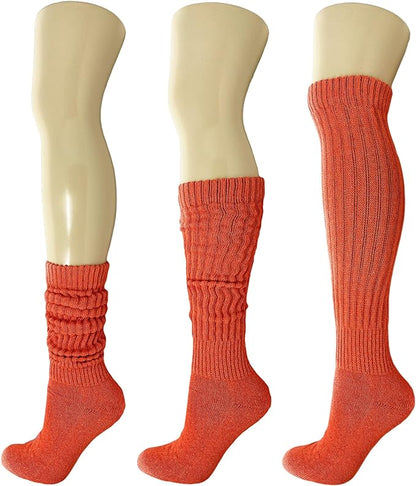 Cotton Slouch Boot Socks for Women Shoe Size 5-10 - 3 Pairs by Mars Outlet Store LLC