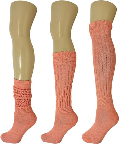 Cotton Slouch Boot Socks for Women Shoe Size 5-10 - 3 Pairs by Mars Outlet Store LLC