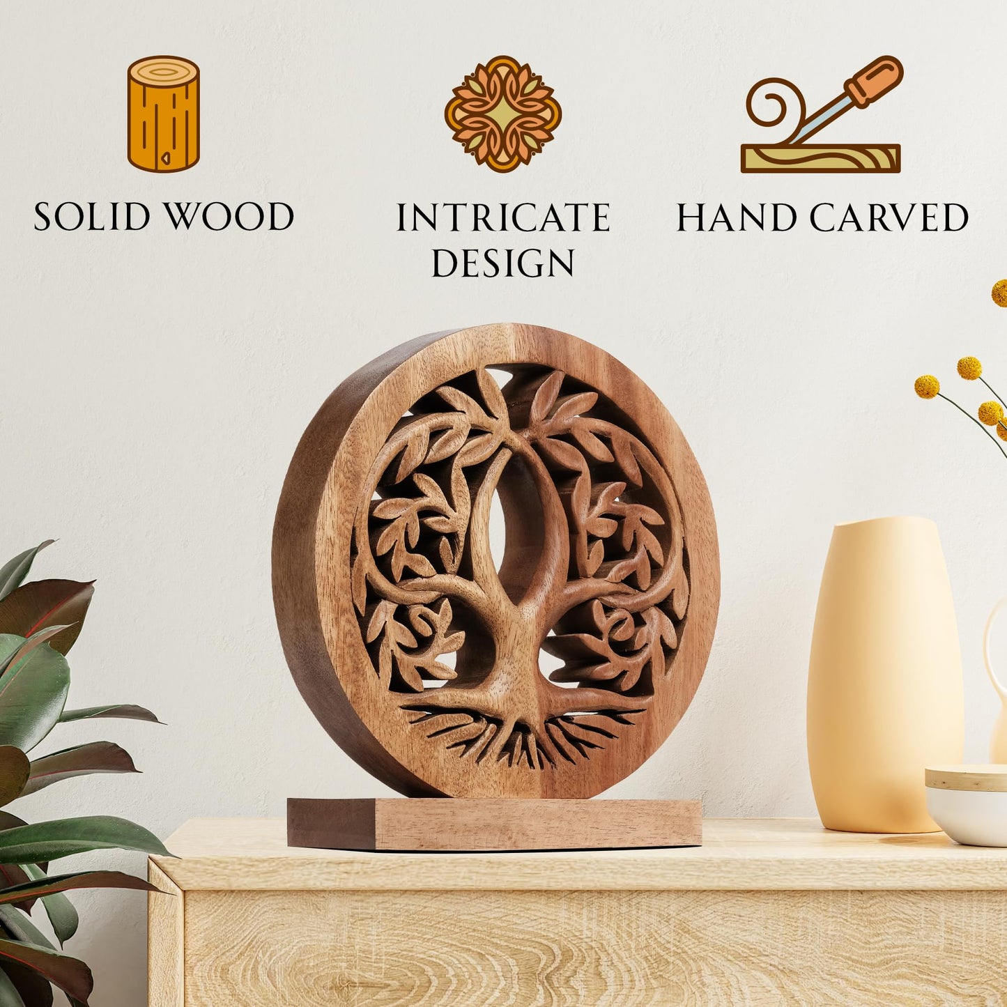 Tribune Tree of Life Wooden Sculpture - Medium by Decozen