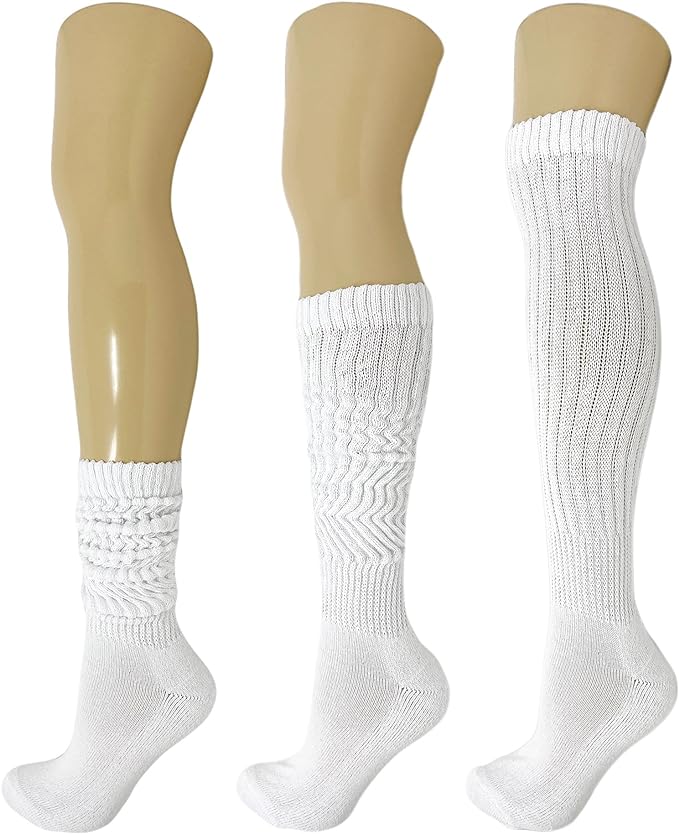 Cotton Slouch Boot Socks for Women Shoe Size 5-10 - 3 Pairs by Mars Outlet Store LLC