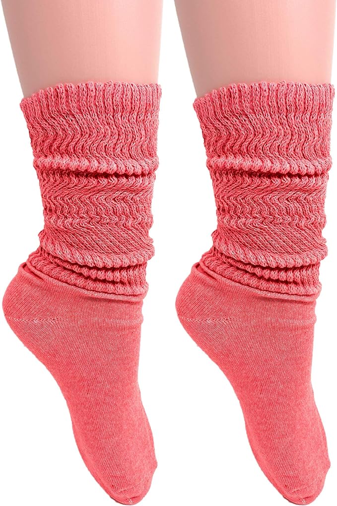 Women's Cotton Lightweight Slouch Socks, Extra Thin, 2 Pairs, Size 9-11 by Mars Outlet Store LLC