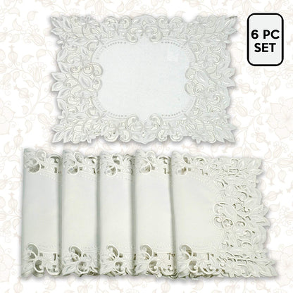 White Table Placemats - Darvin Collection by Decozen