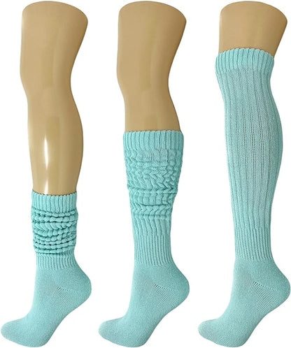 Cotton Slouch Boot Socks for Women Shoe Size 5-10 - 3 Pairs by Mars Outlet Store LLC