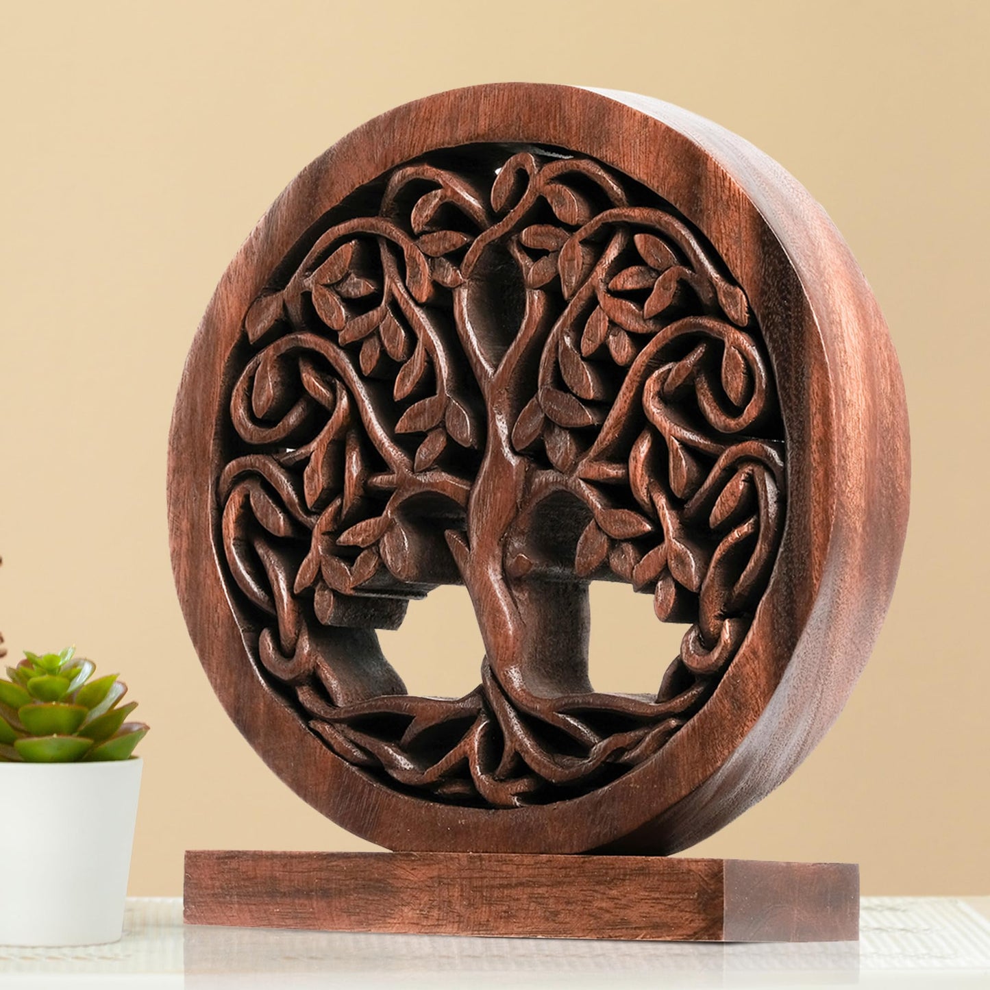 Travilah Tree of Life Wooden Sculpture - Medium by Decozen