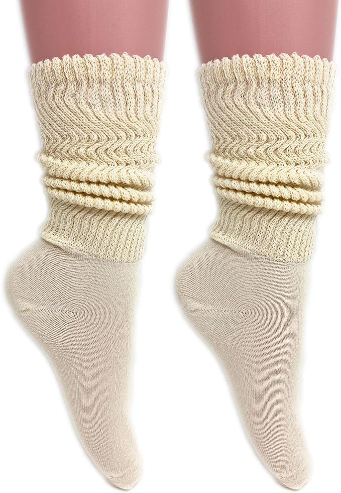 Women's Cotton Lightweight Slouch Socks, Extra Thin, 2 Pairs, Size 9-11 by Mars Outlet Store LLC