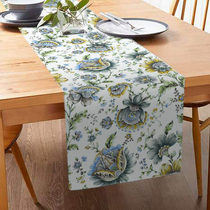 Printed Table Runner - Jaco Blue by Decozen