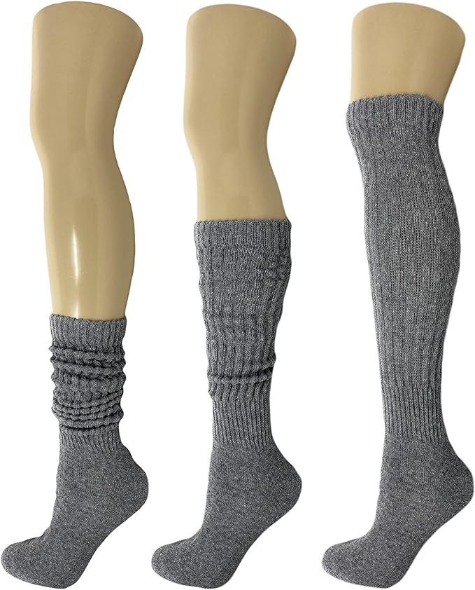 Cotton Slouch Boot Socks for Women Shoe Size 5-10 - 3 Pairs by Mars Outlet Store LLC