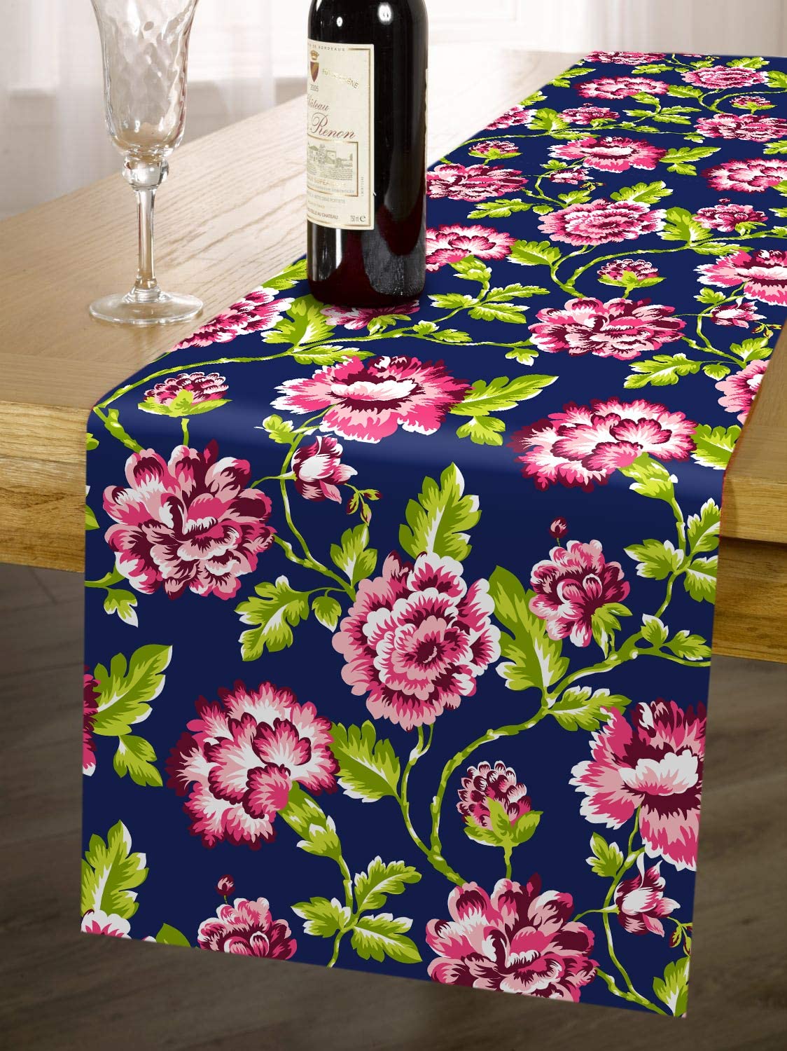 Printed Table Runner - Blue by Decozen