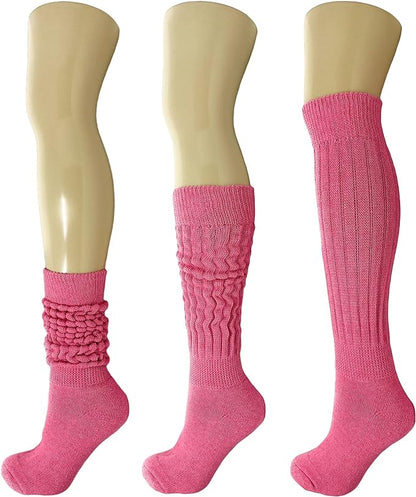 Cotton Slouch Boot Socks for Women Shoe Size 5-10 - 3 Pairs by Mars Outlet Store LLC