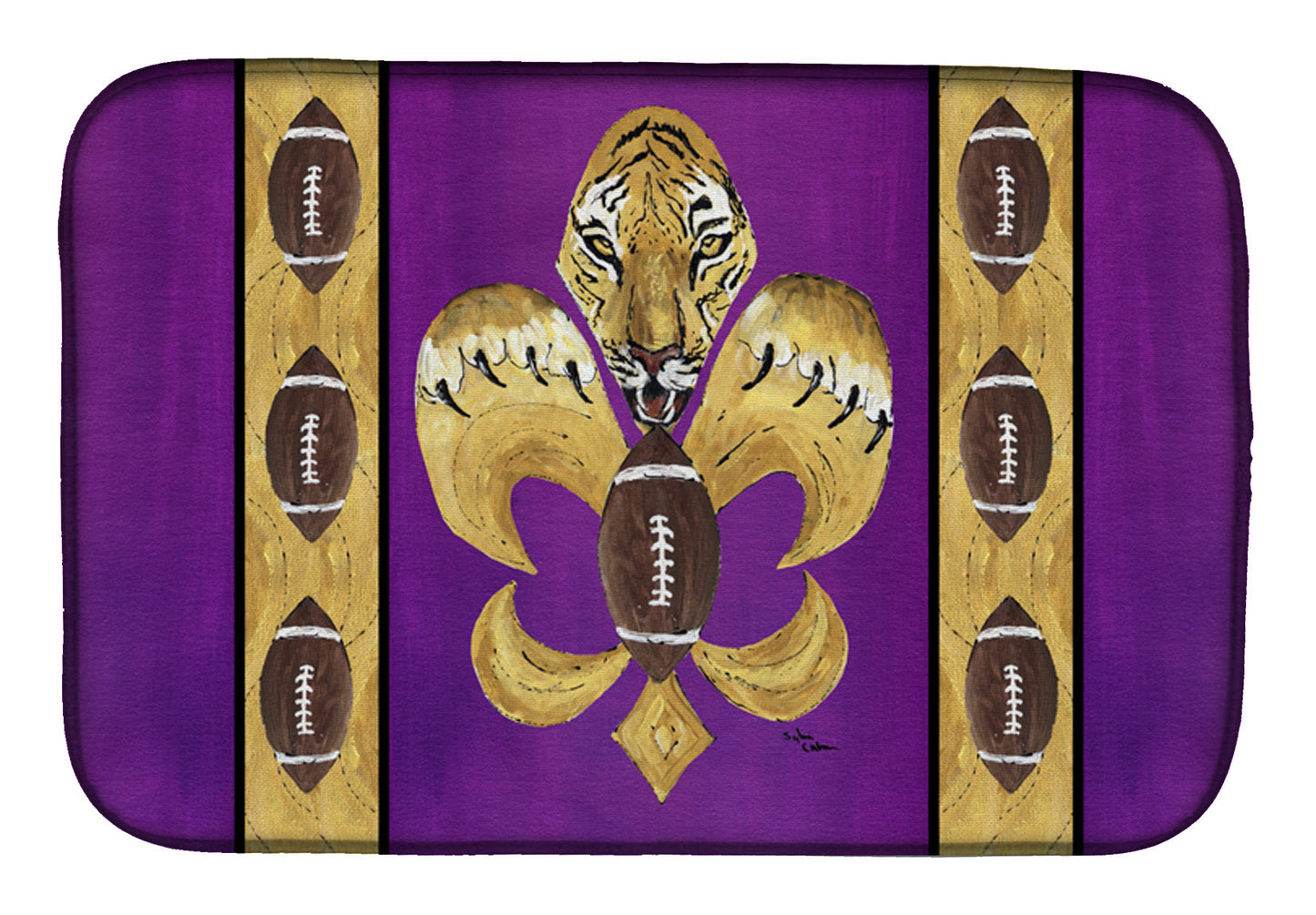 Tiger Football Fleur de lis Dish Drying Mat 8205DDM by Caroline's Treasures