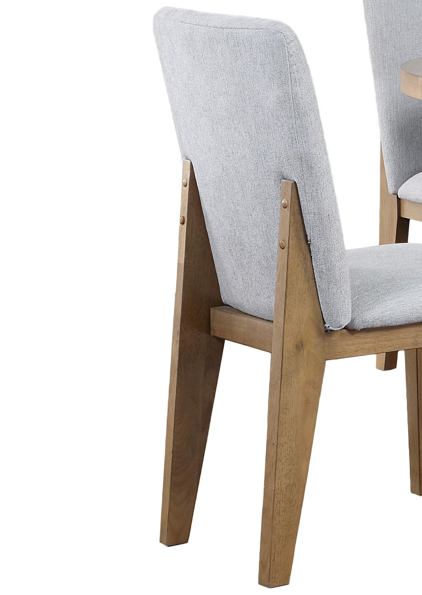 Delphine Set of 2 Gray Linen Fabric Dining Chair