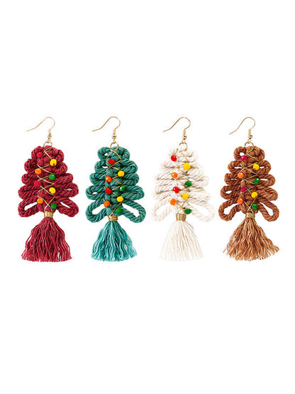 Tasseled Earrings Christmas Tree Accessories by migunica