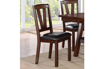 Dark Walnut Wood Framed Back Set of 2 Dining Chairs Breakfast Kitchen Cushion Seats