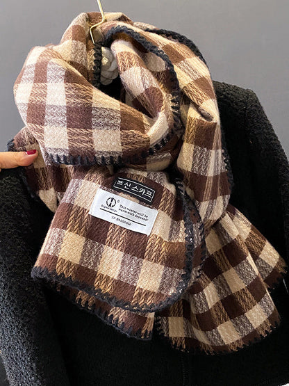 Vintage Imitated Cashmere Plaid Shawl&Scarf by migunica