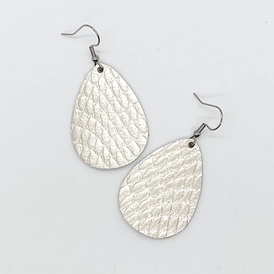 1.5" Platinum Python Itty Bitties -Earrings by Doohickies Wholesale