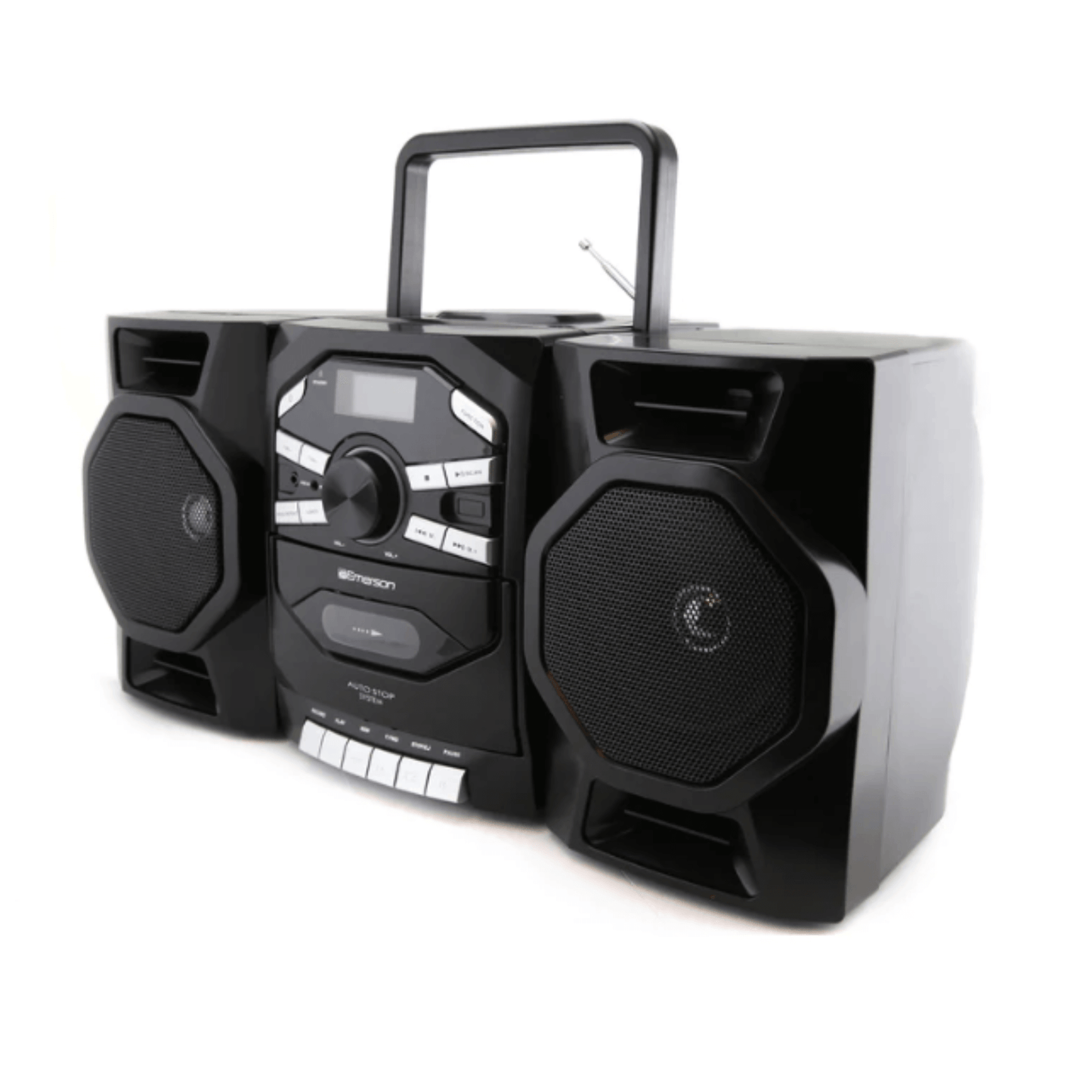 Emerson Portable CD & Cassette Stereo Boombox w AMFM Radio and Mic Audio Control by Jupiter Gear Home