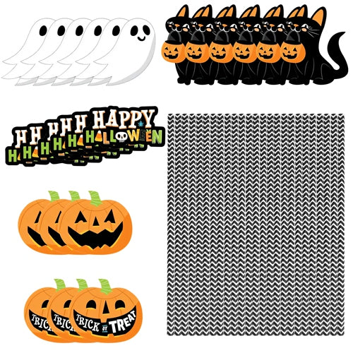 25Pcs Halloween Party Striped Decorative Straws Disposable Drinking Straws Paper Straw Decor Happy Halloween Ghost Lantern Black Cat Halloween Party S - Multi by VYSN