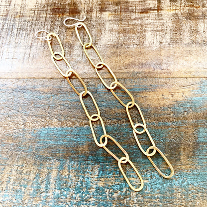 Paperclip Chain Earrings by Jennifer Cervelli Jewelry