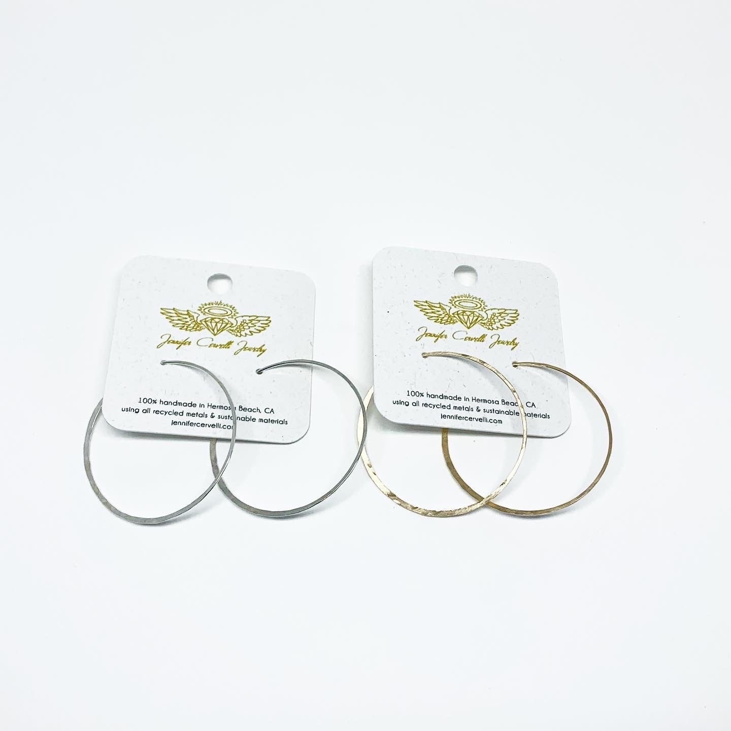 Crescent Moon Hoop Earrings by Jennifer Cervelli Jewelry