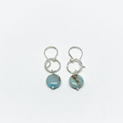 Turquoise Disc Drop Earrings by Jennifer Cervelli Jewelry