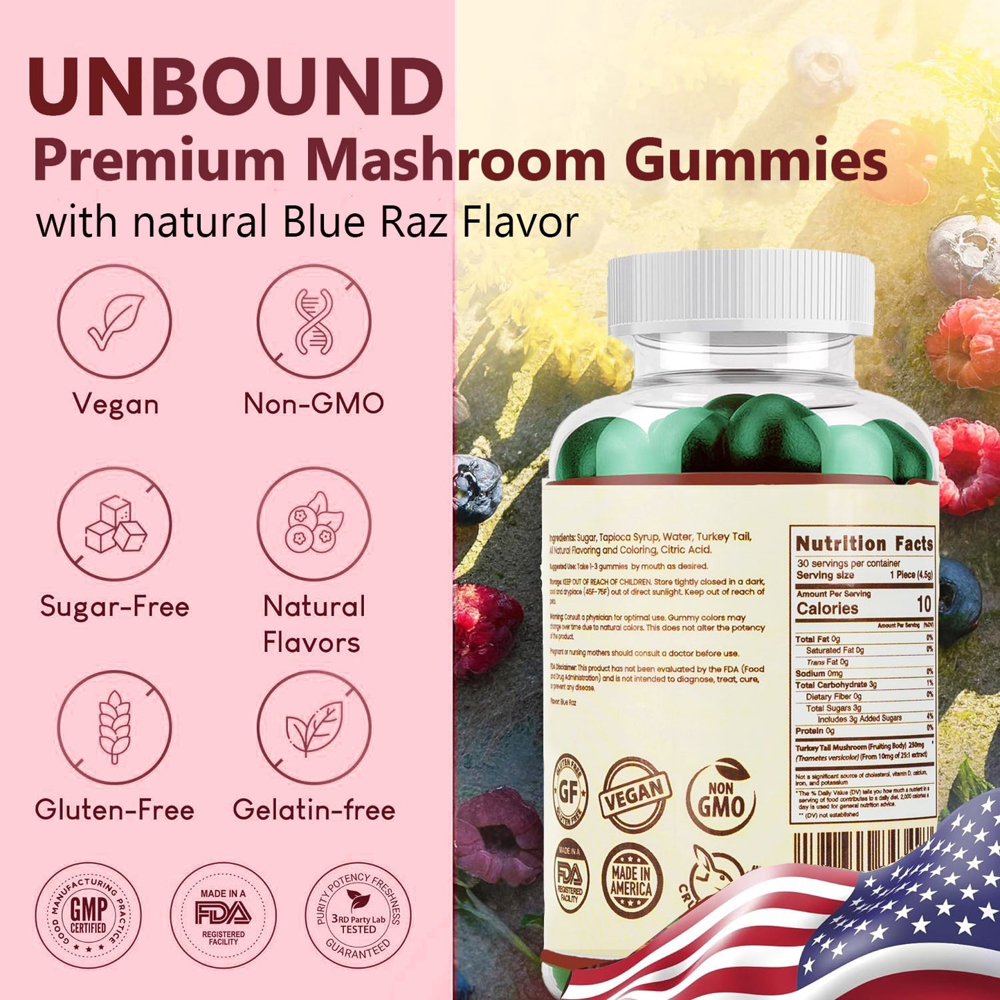 Unbound Turkey Tail Mushroom Gummies by Live Unbound