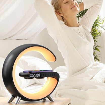 Mooncave Light Wireless Charger And Speaker With Clock by VistaShops