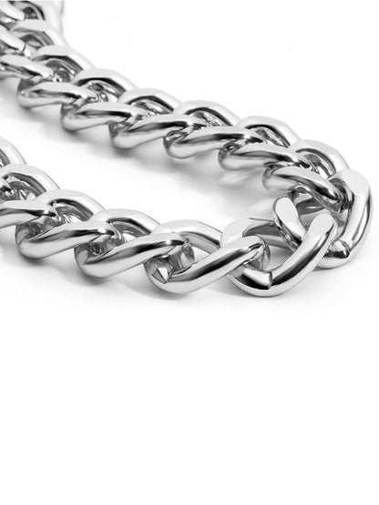 Punk Choker Hip Hop Big Chunky Aluminum Thick Chain Necklace by migunica