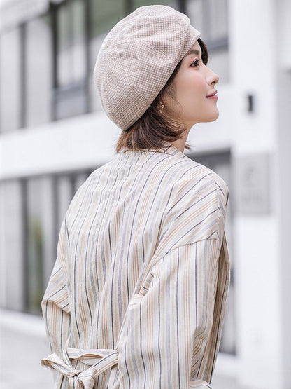 Personality Striped&Plaid Beret Hat by migunica