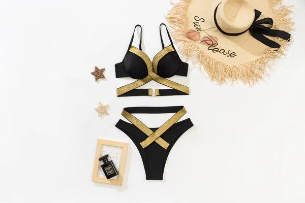 GOLD STRAPS BIKINI SET