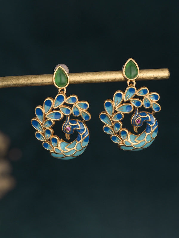 Vintage Peacock Shape Earrings Accessories by migunica