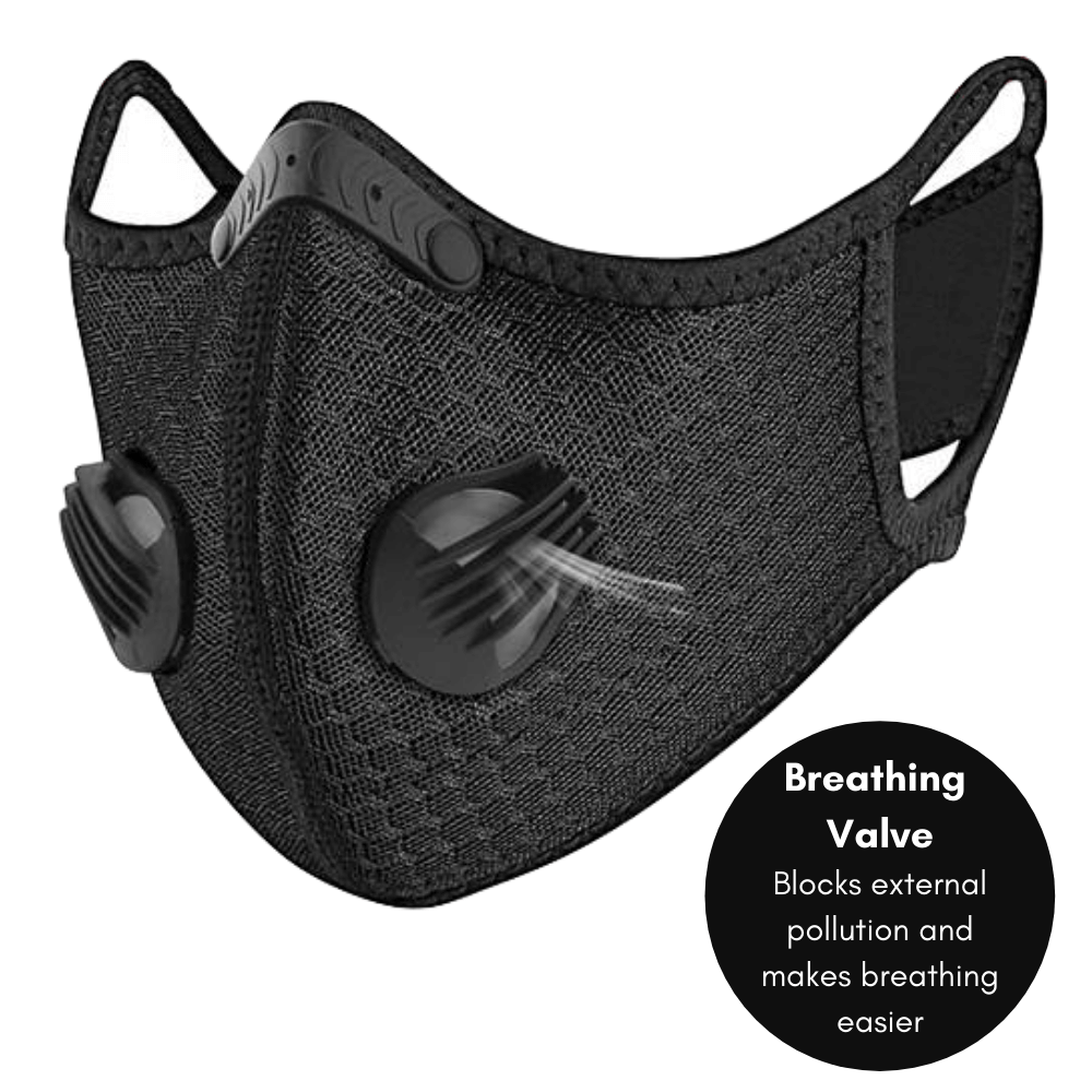 Performance Sports Face Mask with Activated Carbon Filter and Breathing Valves by Jupiter Gear