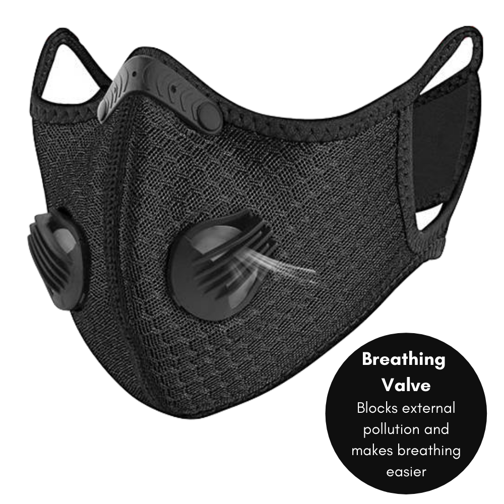 Performance Sports Face Mask with Activated Carbon Filter and Breathing Valves by Jupiter Gear Home