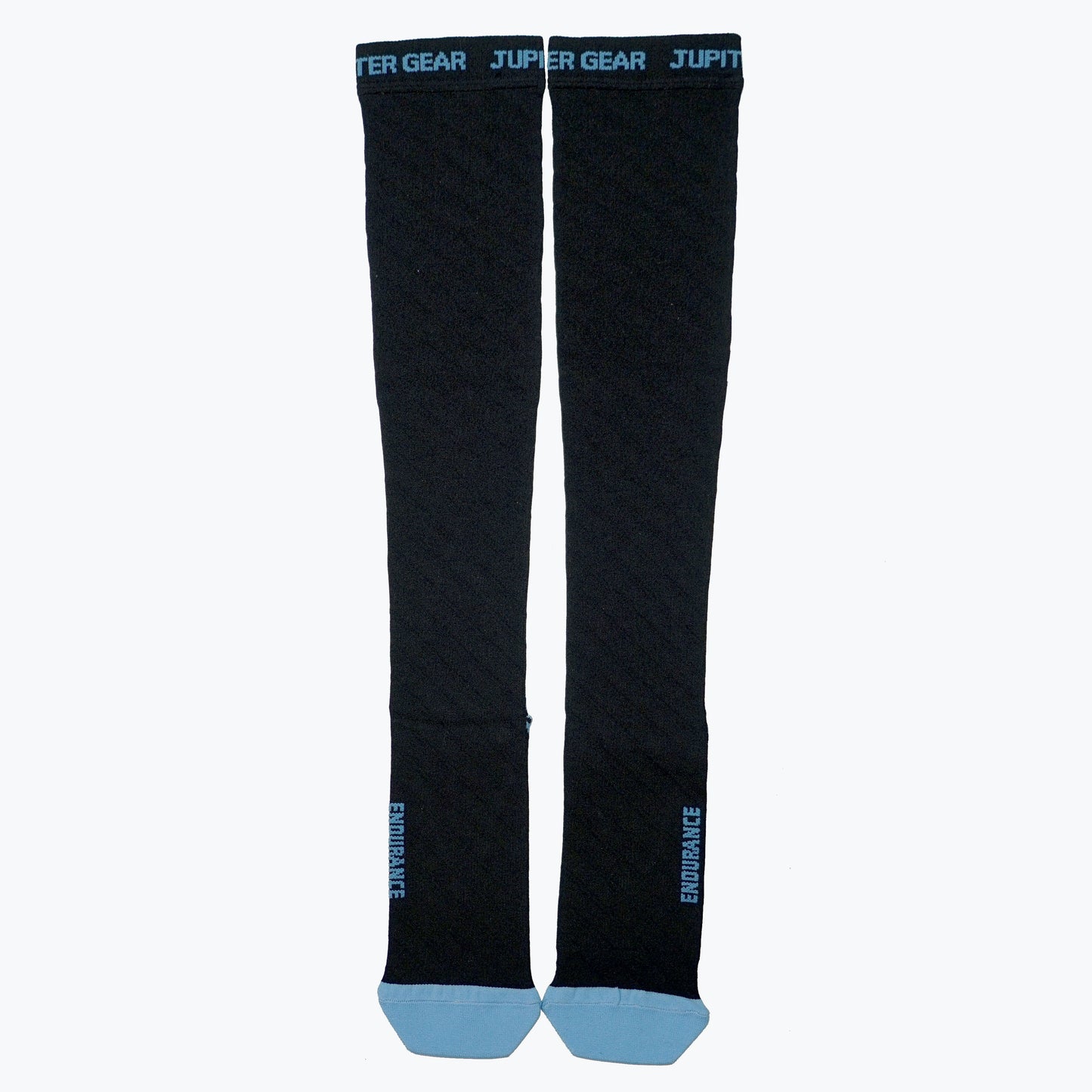 Endurance Compression Socks for Running and Hiking - Black with Blue Accent - Large/Extra Large by Jupiter Gear Home