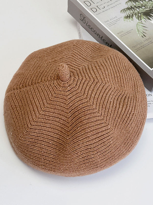 Solid Color Split-Joint Beret Hat by migunica