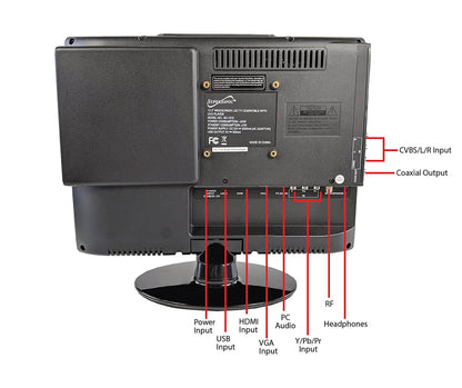 13.3" Supersonic 12 Volt AC/DC LED HDTV with DVD Player, USB, SD Card Reader and HDMI (SC-1312) by Jupiter Gear