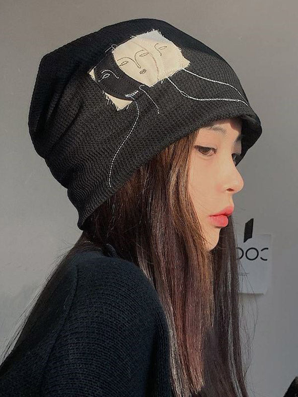 Original Casual Cool Applique Knitting Hat by migunica