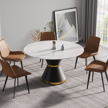 Modern Marble Stone Round Dining Table by Blak Hom