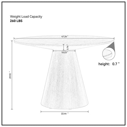 Round Modern Walnut Dining Table by Blak Hom