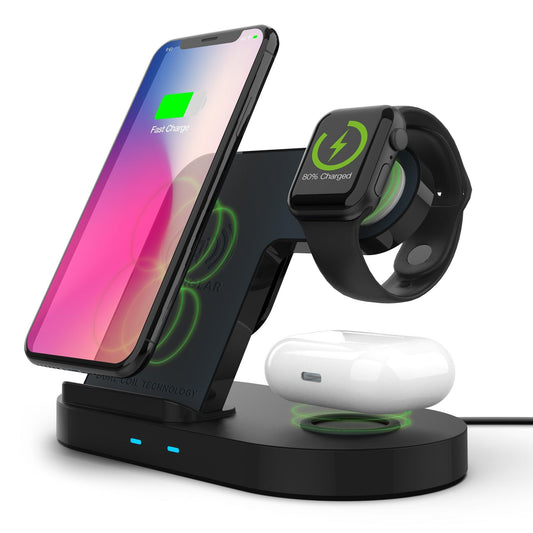 3-in-1 Wireless Charging Dock Black by VYSN