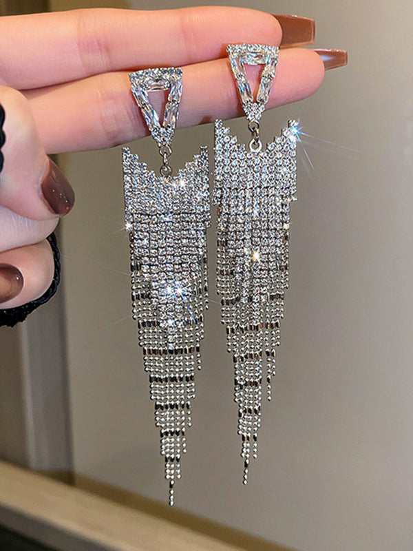 Original Statement Rhinestone Geometric Earrings by migunica