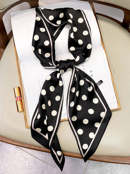 Vintage Polka-Dot Printed Hair Band& Silk Scarf by migunica