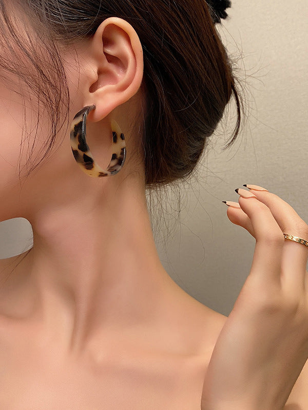 Original Leopard Geometric Earrings by migunica