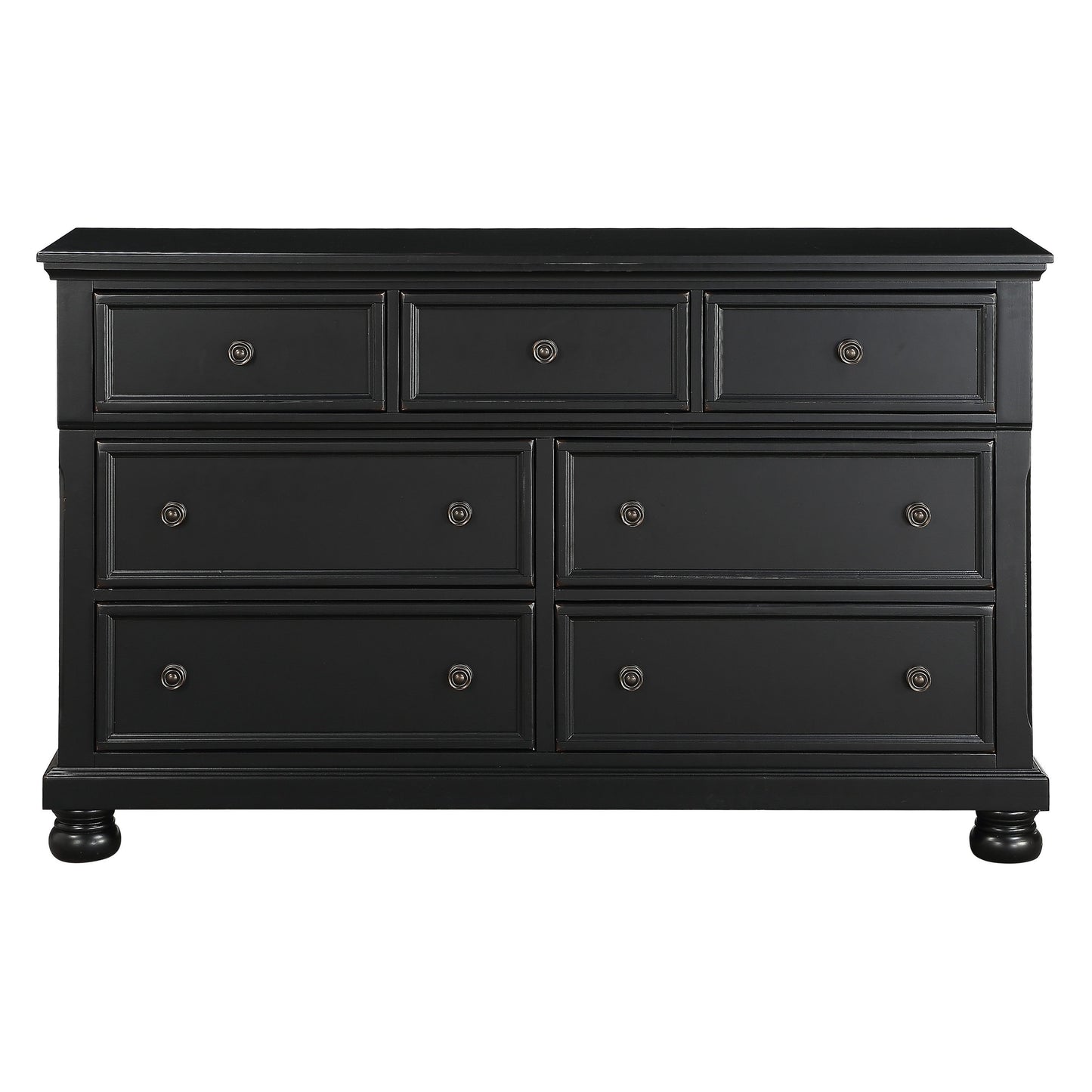 Transitional Black Dresser of 7 Drawers and Jewelry Tray by Blak Hom