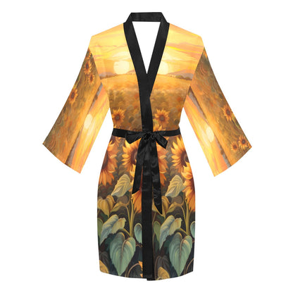 Sunflower Field Women's Lounge Kimono Robe by Baha Ranch Western Wear