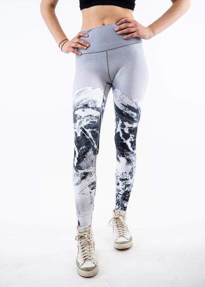 Yoga Pants Black & White Ski Hill by Colorado Threads Clothing