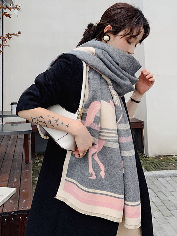 Personality Warm Cartoon Print Shawl&Scarf by migunica