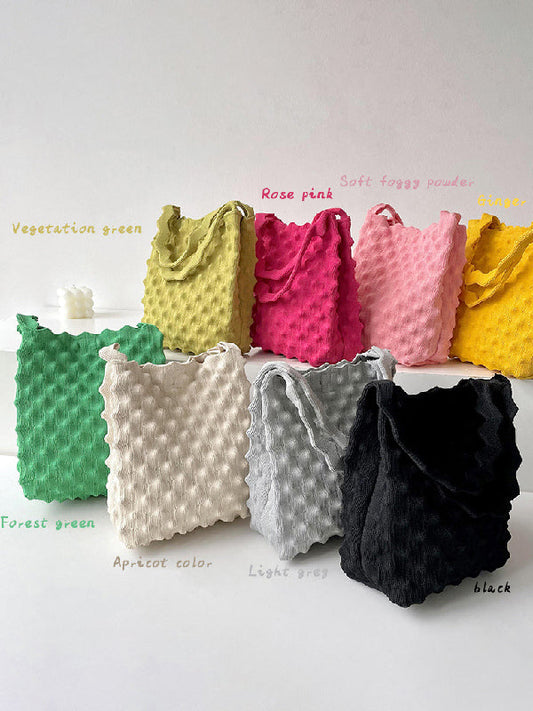 Urban Solid Color Bags Accessories Woven Handbags by migunica