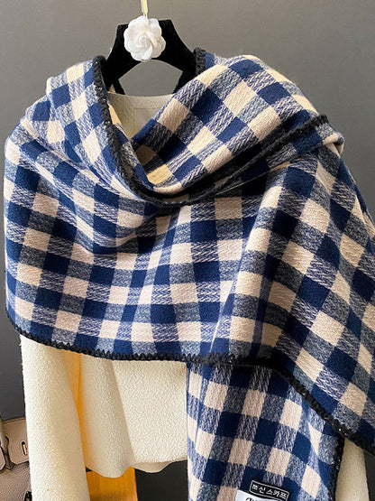 Vintage Imitated Cashmere Plaid Shawl&Scarf by migunica