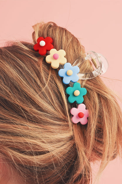 Multicolour Flowers Cute Hair Claw Clip by Threaded Pear